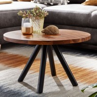 Couchtisch Finebuy Sofatisch Massivholz 60X60X35 Cm Wohnzimmertisch Tisch Rund