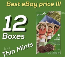12 Boxes Girl Scouts Thin Mints Cookies Choco...