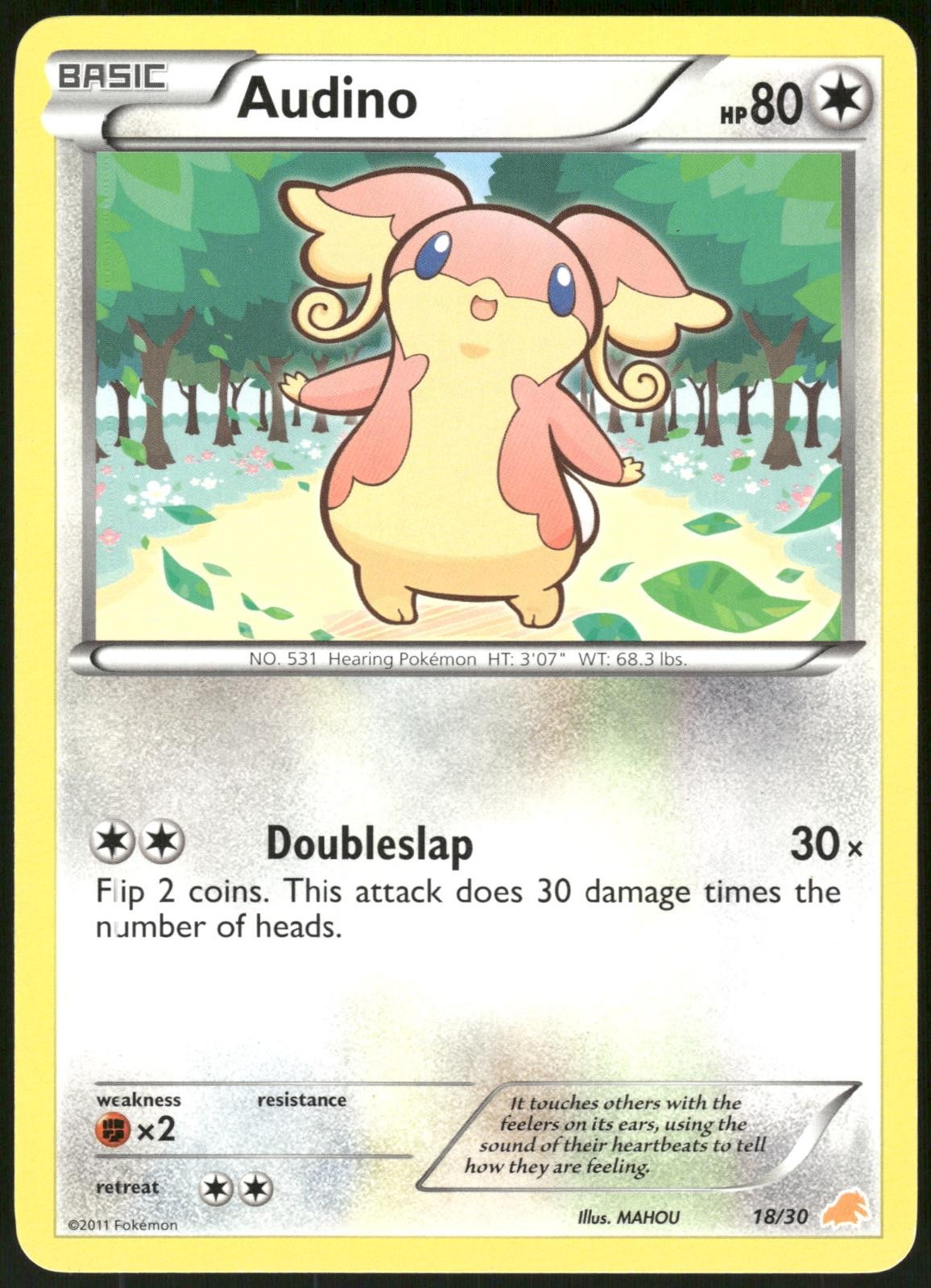 Audino 87/114 Black & White Pokemon Card 2011 Lightly Played