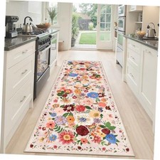 Runner Rug 2x6 Blush Beige, Kitchen Rug Non Slip Washable Rugs with Rubber