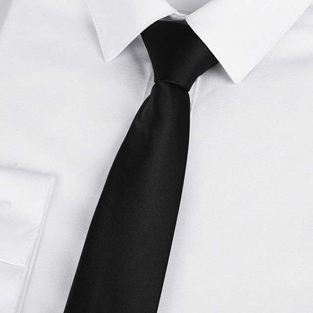 Men Black Tie Security Tie Doorman Steward Matte Funeral Tie eBay