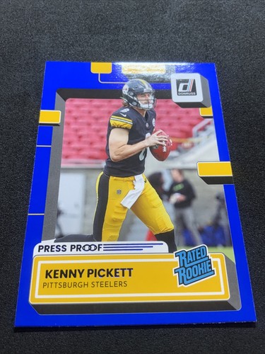 2022 Panini Donruss Kenny Pickett Blue Press Proof Rated Rookies #301 Steelers - Bild 4 von 7