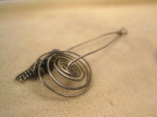 Vintage Swirl Hand Made Sterling Silver Jasper Green Ocean Gemstone Pendant 925 - Picture 2 of 4