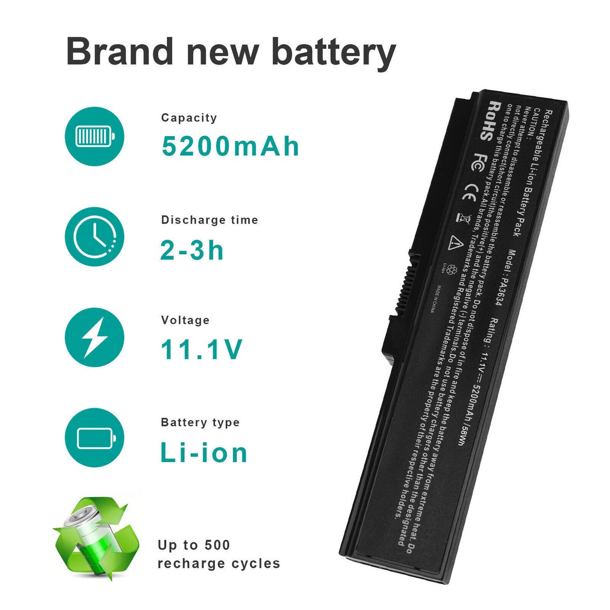 Batterie Compatible Toshiba Satellite L645D-S4037 – 10.8V 5200mAh – Neuve