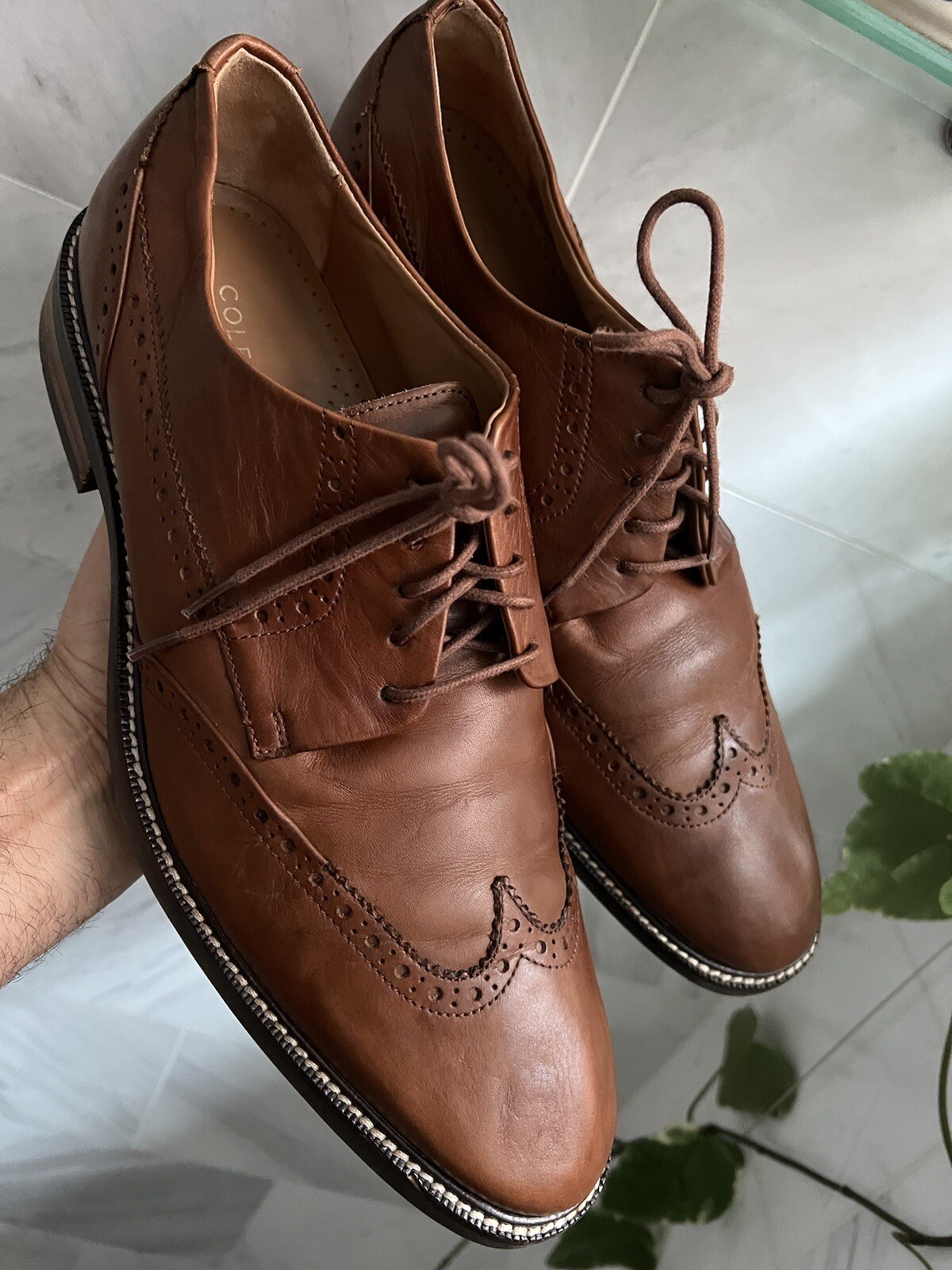 SAOLA Scarpe Oxford Cole Haan WARREN Wing Tip fondo gomma vulcanizzata uomo USA 8 5 M