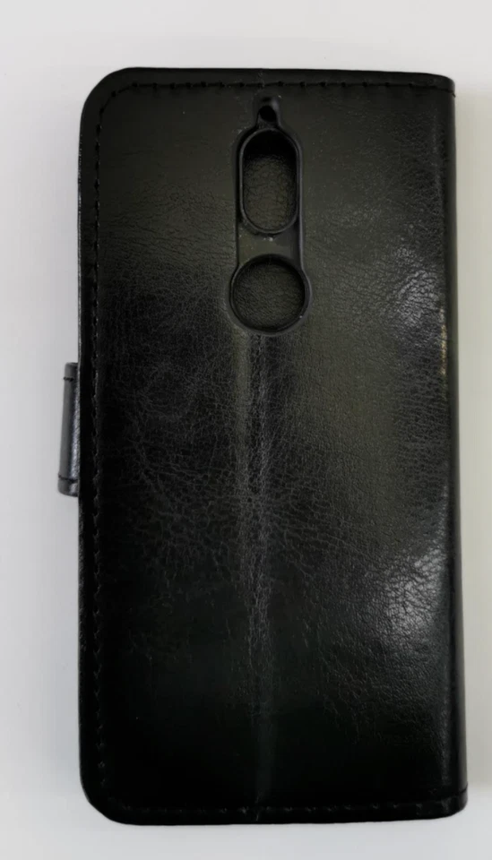 Nokia 7 TA-1041 Black Book Case Flip with Strap + 2.5D Tempered Glass Protector - Image 4 of 4