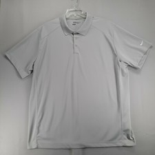Nike Golf Polo Shirt Mens XXL Gray Dri Fit Short Sleeve Button Polyester 2XL