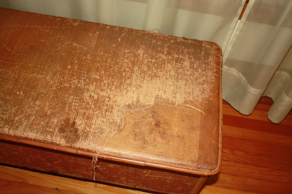 Baúl de almacenamiento de patas de bambú vintage pieza de acento decorativo 41" x 19" x 26"h Foto 2 de 4