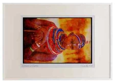 Kenya Africa 253093 Young Samburu Girl (close up) Watercolour Picture Frame