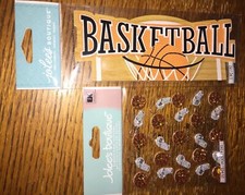 Lot Of 2 JOLEES Basketball Title & Repeats Practice Sport Scrapbook Sticker Team