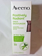 Aveeno Positively Radiant DAILY MOISTURIZER SPF 30 ( 2.3 FL OZ ) Exp 02/2026