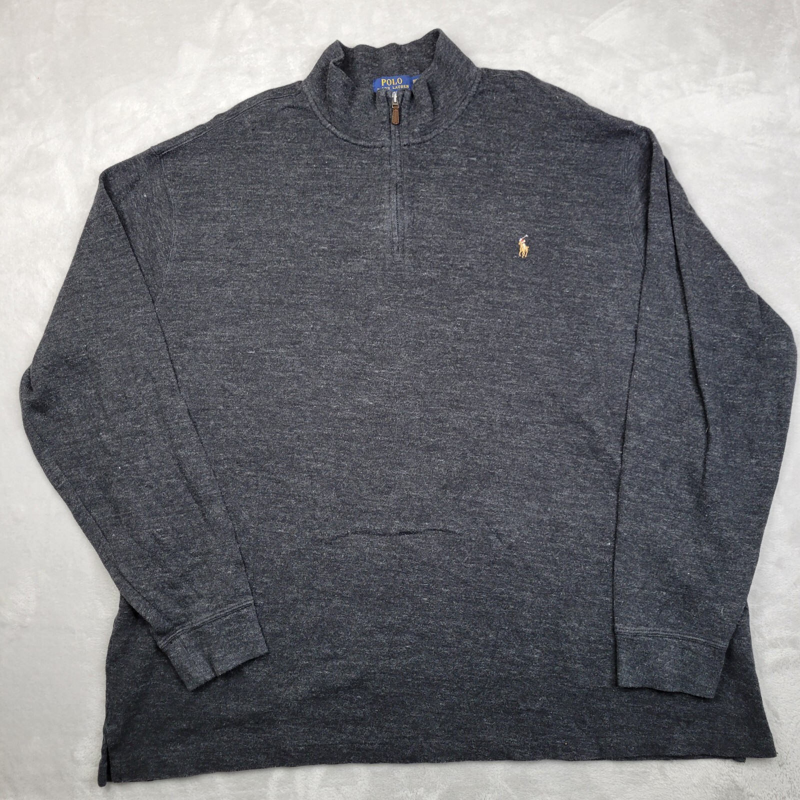 Polo Ralph Lauren maglione uomo XXXL felpa alta pony 1 4 zip grigio adulto 3XLT