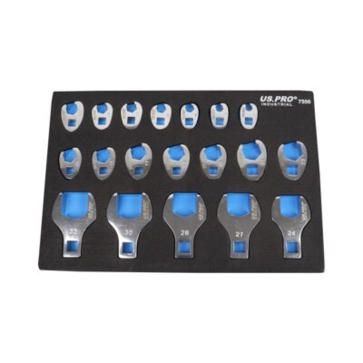 19-teiliges Krähenfußschlüssel-Set 8 mm-24 mm US PRO IND TOOLS Maulschlüssel