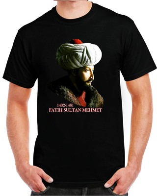 The Conqueror Ottoman Fatih Sultan Mehmet Portrait T-Shirt 100% Cotton O-Neck Su