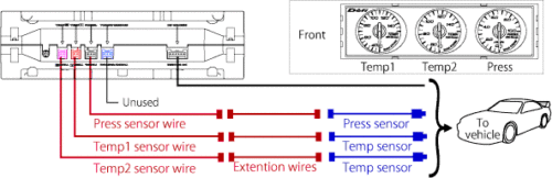 Defi OEM DIN-Gauge Combination Meter DF14402 (Red Char/Red Illumi/White Point) - Picture 3 of 3