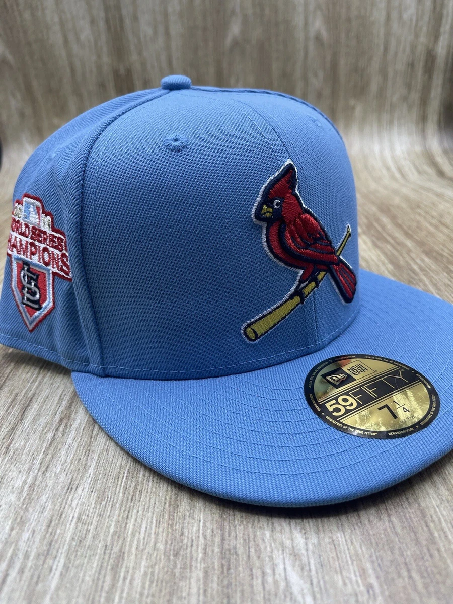 st louis cardinals hat light blue fitted