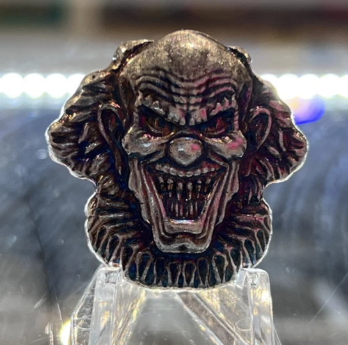 2 oz .999 Fine Silver Colorized 3D Art Bar - Evil Clown Wrapped & with Gift Bag