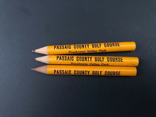 VINTAGE Pencil Lot Of 3 Golf Pencils Passaic County Golf Course