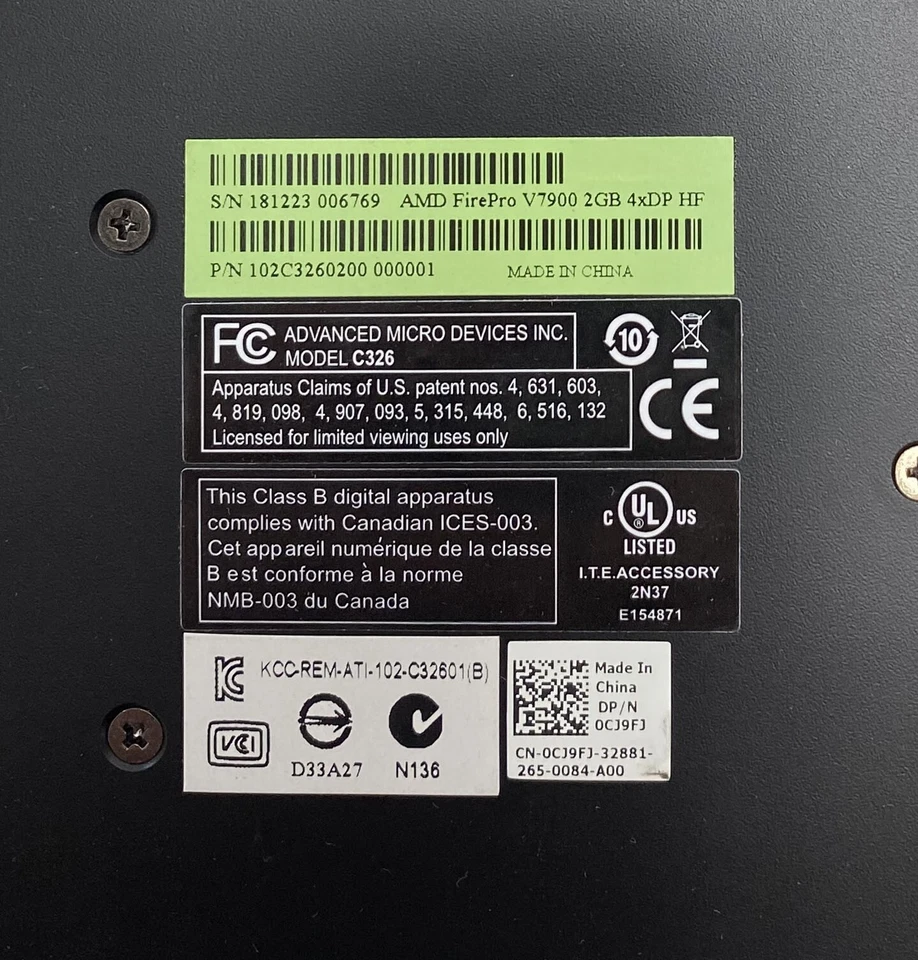 2GB/ 2048MB Dell CJ9FJ AMD FirePro Graphics V7900 Quad Display PCI-e Card - Image 4 of 4