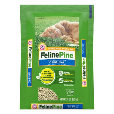 Feline Pine Original 100% Natural Low Dust Non-Clumping Cat Litter - 20lbs