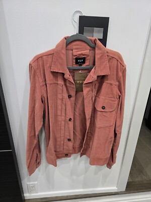 HUF SALMON PINK CORDUROY TYPE 1 JACKET Sz Small