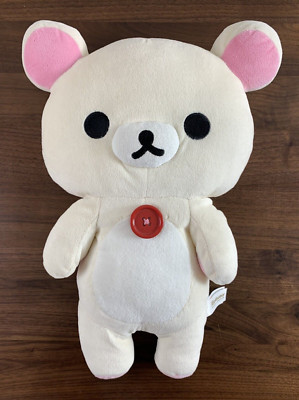 Rilakkuma Korilakkuma Bear with Red Button Stuffed Plush Toy 12'' San-X 2014