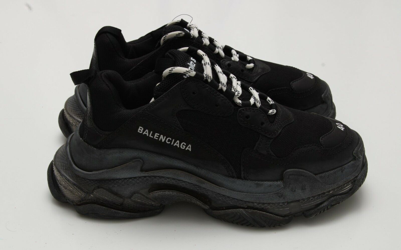 Balenciaga Mens Triple S Clear Sole in Black Size 40