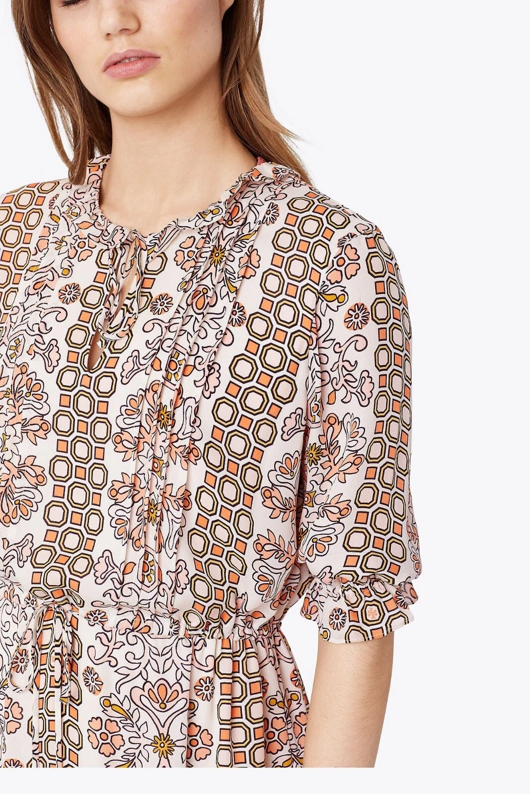 Abito Tory Burch Serena in seta Hicks Garden 12 coulisse