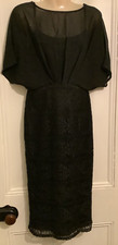 Beautiful Black Lace Fully Lined Cocktail/Evening Dress by Girl in Mind Size 8