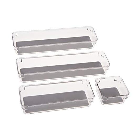 4 Piece Multipurpose Drawer Organizers | Bathroom | Vanity | Cosmetic &