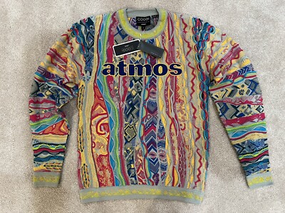 Men's Authentic Coogi x Atmos Multi Color Sweater Medium NWT A$AP