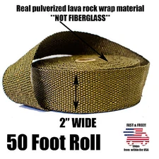 THERMAL ZERO LAVA EXHAUST WRAP HEADER PIPE HEAT INSULATION TAPE ROLL 2" x 50 FT