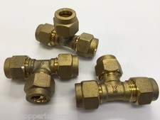 3 X EQUAL TEE PIECE GAS FITTING 8mm T connector 5/16" camper motorhome horsebox