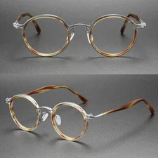 Classic Oval Round Titanium Acetate Eyeglasses Frames Retro Glasses Women Men