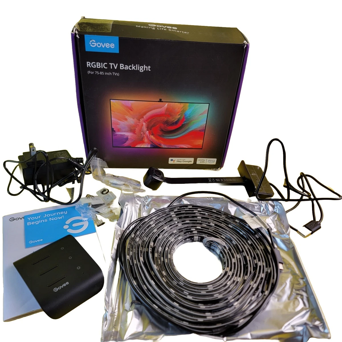Govee Envisual TV LED Backlight w Camera RGBIC Wi Fi 75 85in H6199 Lights