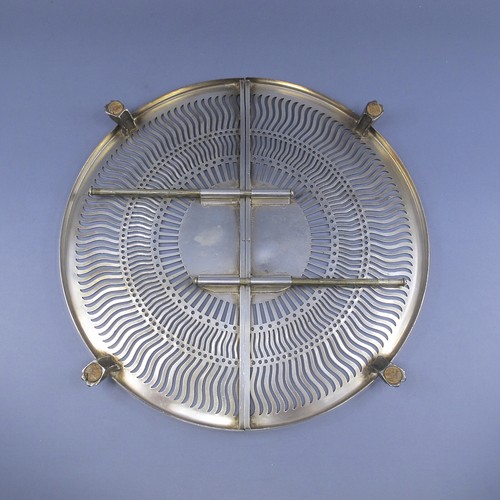 BERNARD RICE'S SONS Apollo Silverplate Expandable Pierced Trivet 9.5" 2293 - Picture 5 of 8
