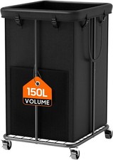 150L Large Laundry Basket with Wheels, Rolling Laundry Hamper with Removable