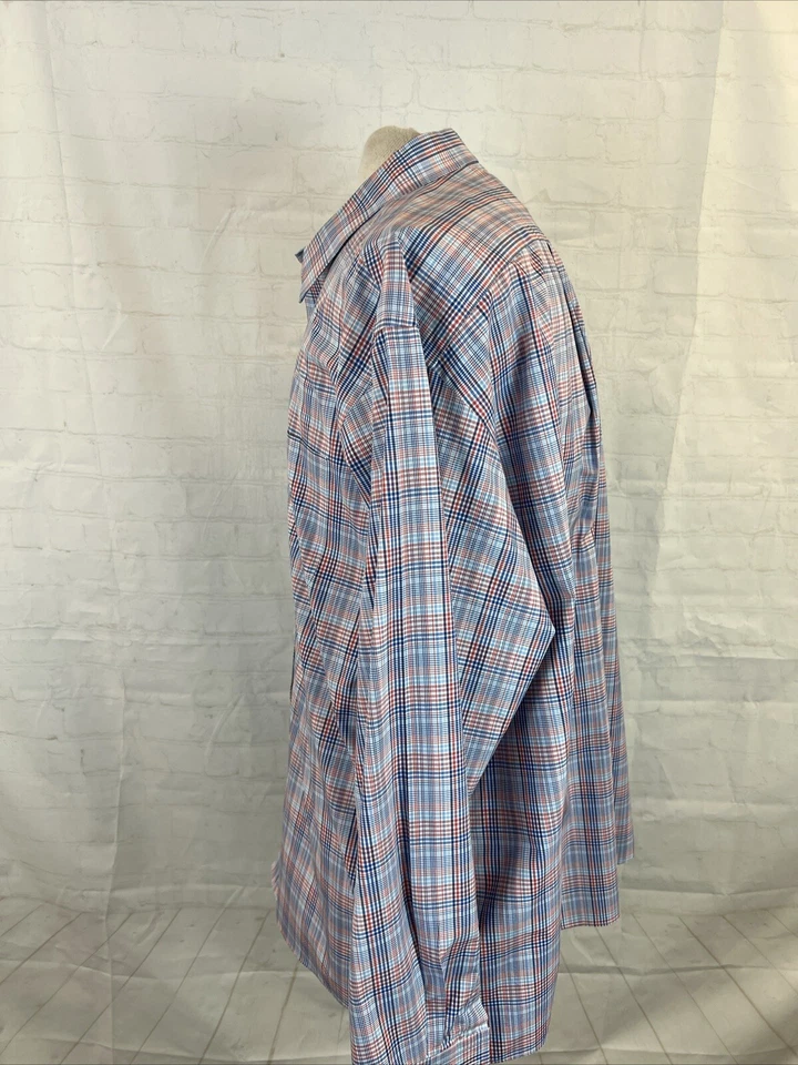 Jos A. Camisa de vestir Bank de algodón a cuadros naranja y azul para hombre XXL $98 Foto 4 de 4