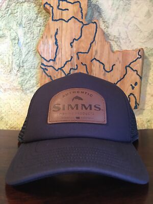 Simms Fishing Products Leather Patch trucker hat