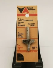 3/8" Corner Round High Speed Steel Decorative Edging Router Bit
