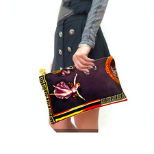 GIANNI VERSACE velvet purse iconic Love & Psyche Canova print from F/W 1991/92