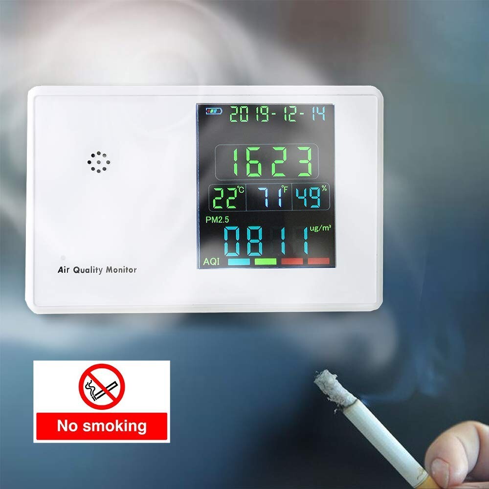 air quality monitor for cigarette smoke Digital Formaldehyde Detector Hygrothermograph Alarm Clock Carbon Dioxide Tester Air Quality Monitor Gas anayzer
