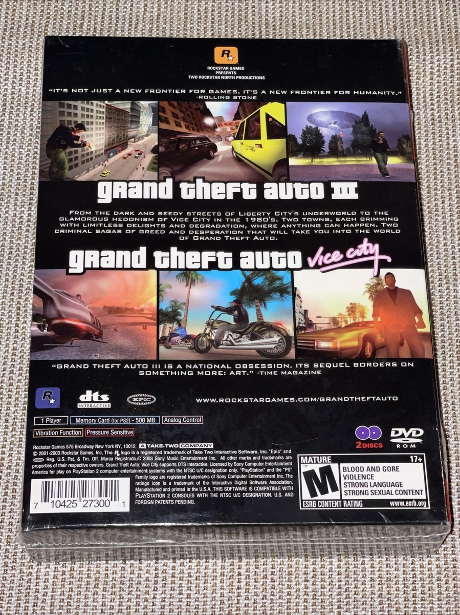 Grand Theft Auto Double Pack (Sony PlayStation 2, 2003) PS2 Brand