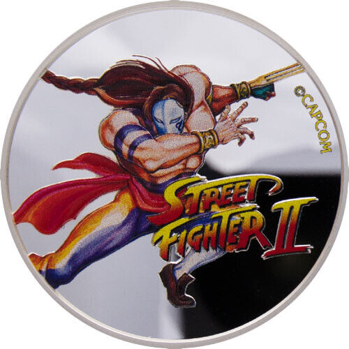 2021 1 oz Colorized Fiji Street Fighter II Vega Silver Coin (BU) l