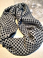 Wrapables Brand Soft Knit Acrylic Infinity Scarf 13”x26” GreyPolka Dots