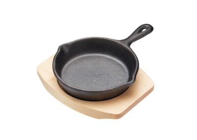 Kitchen Craft MC Artesa Mini Bratpfanne Servierpfanne mit Holzbrett 11cm