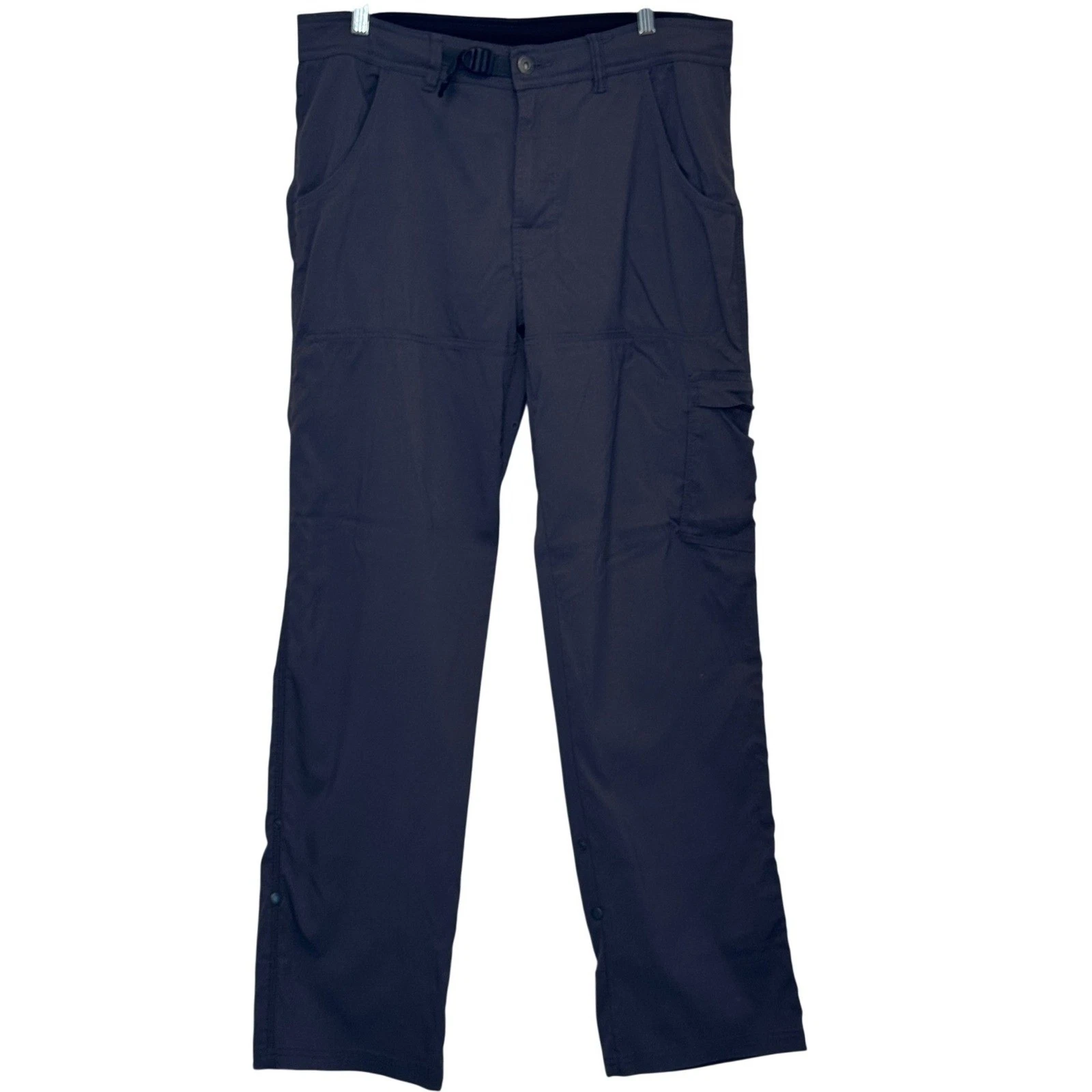 Prana Mens Zion Cargo Pants M 32 Long Grey Roll Tab Tech Outdoor Hiking Gorpcore