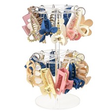 2-Tier Acrylic Claw Clip Organizer Rack- Large Capacity Hair Claw Clips Holde...