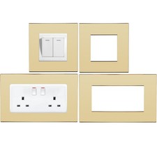 Double Single Light Switch Surround Plug Socket Acrylic Finger Hygienic Plate UK