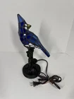 Tiffany Stained Glass Blue Jay Table Lamp Vintage